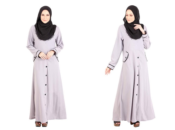 QA-486 Muslimah Stylish Jubah Grey