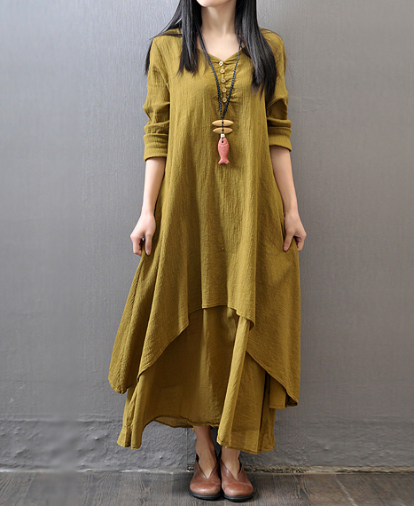 ST-631 Fashion Dress Mustard