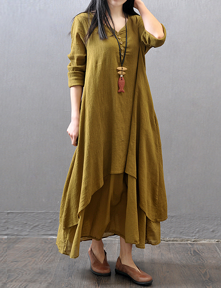 ST-631 Fashion Dress Mustard