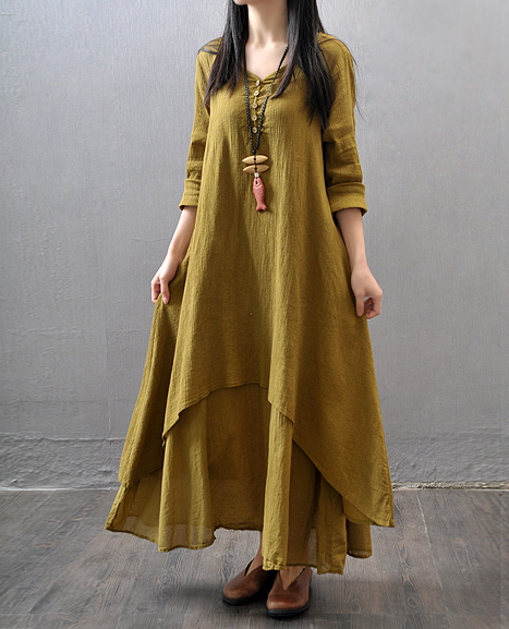 ST-631 Fashion Dress Mustard