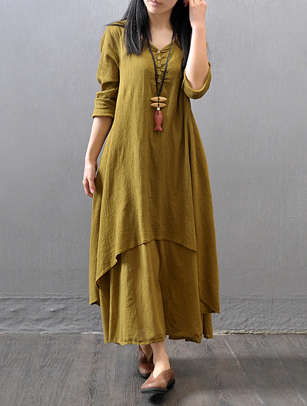 ST-631 Fashion Dress Mustard