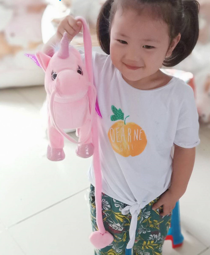 WT7692 Unicorn Plush Toy Light Pink