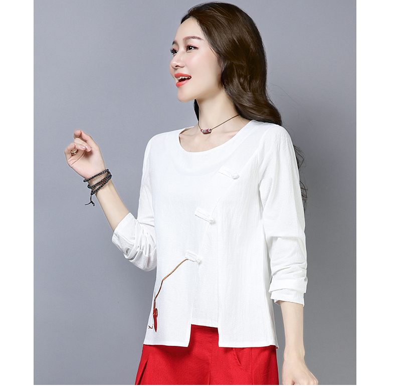 FF-108 Classic Embroidery Top White