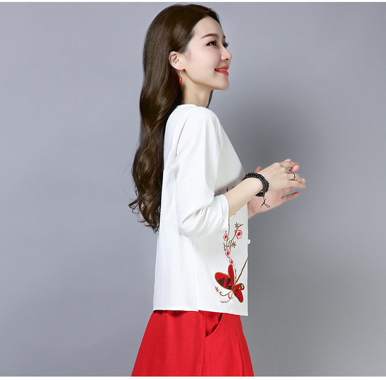 FF-108 Classic Embroidery Top White
