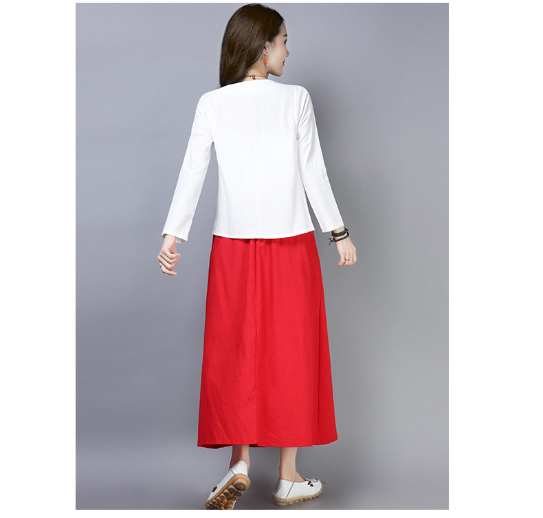 FF-108 Classic Embroidery Top White