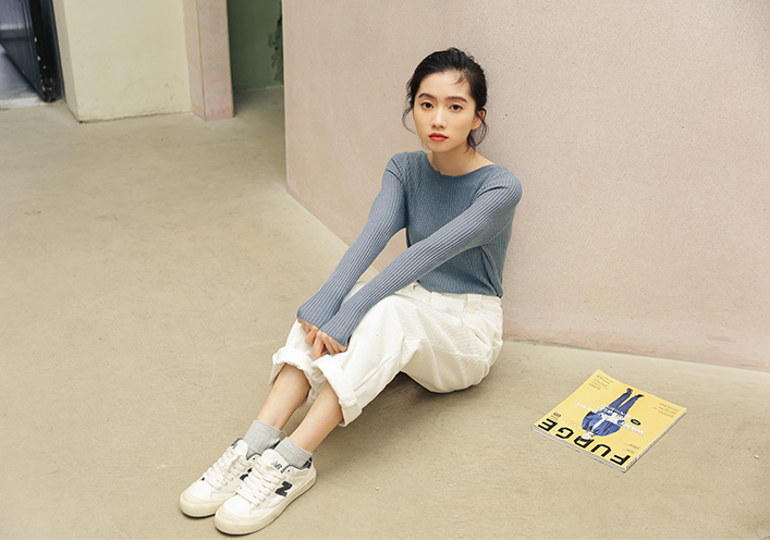 FF-110 Lovely Knit Top Blue