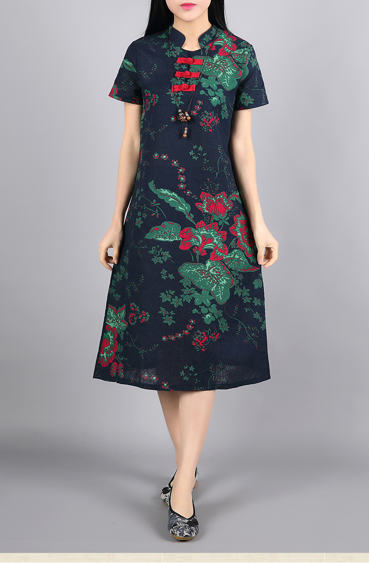 FF-114 Vintage Dress Dark Blue