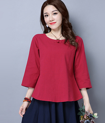ZL706 Casual Top Red