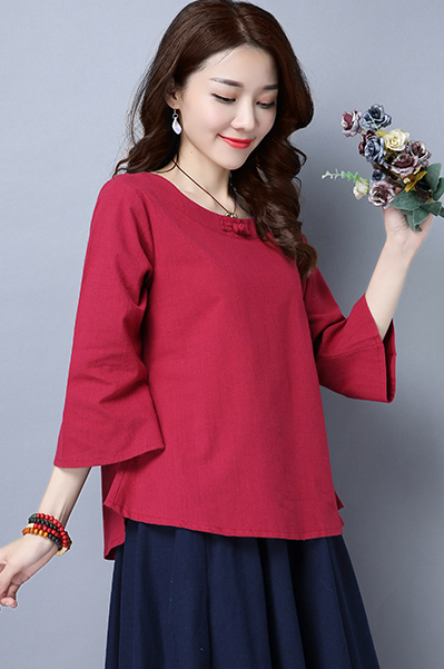 ZL706 Casual Top Red