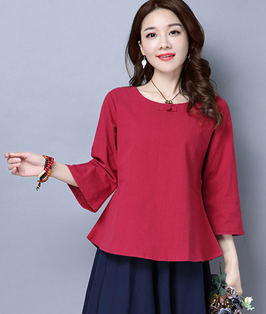 ZL706 Casual Top Red