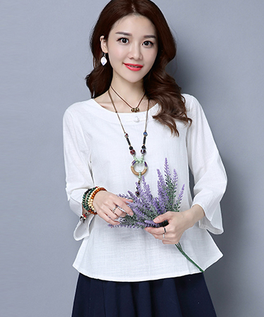 ZL706 Casual Top White