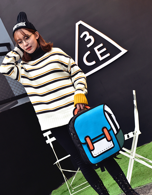 ST-634 Cartoon Backpack Blue
