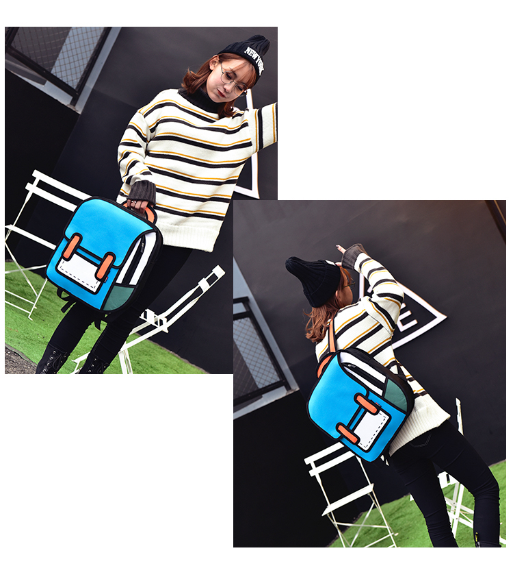 ST-634 Cartoon Backpack Blue