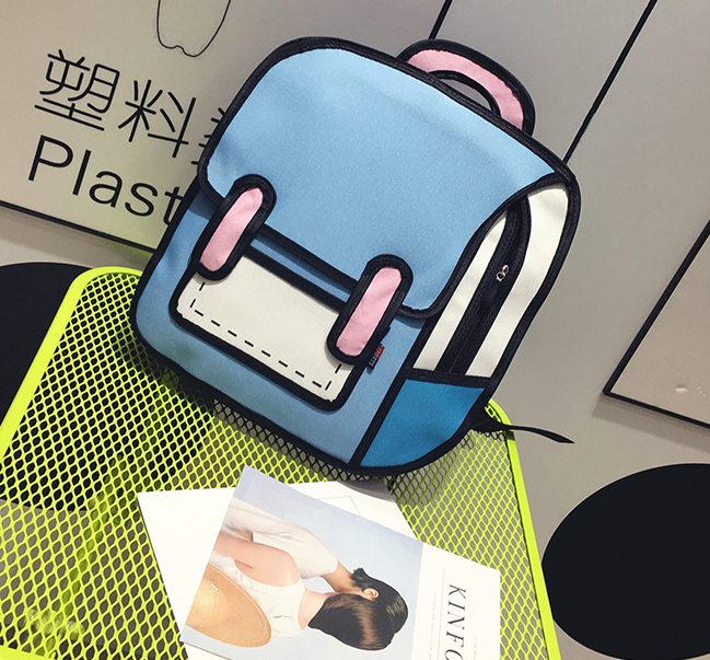 ST-634 Cartoon Backpack Light Blue