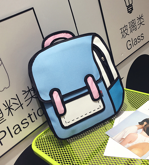 ST-634 Cartoon Backpack Light Blue