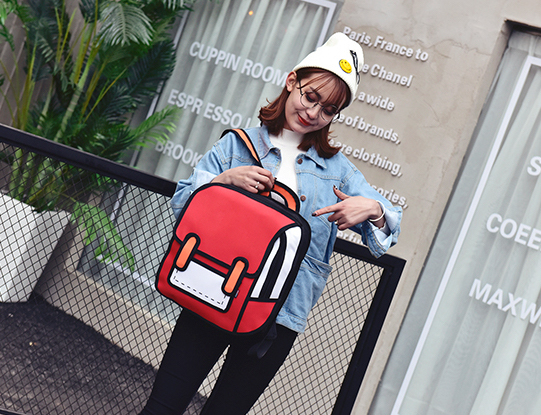 ST-634 Cartoon Backpack Red