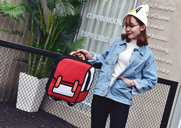 ST-634 Cartoon Backpack Red