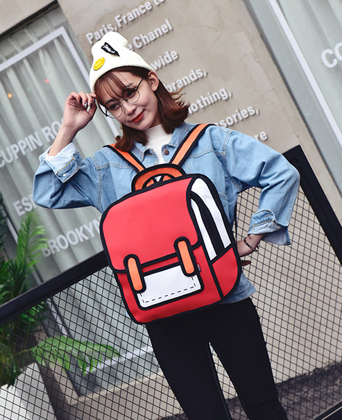 ST-634 Cartoon Backpack Red