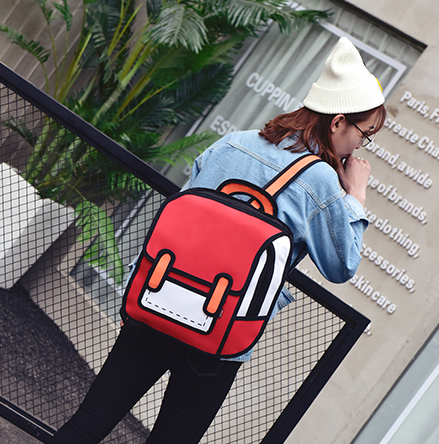ST-634 Cartoon Backpack Red