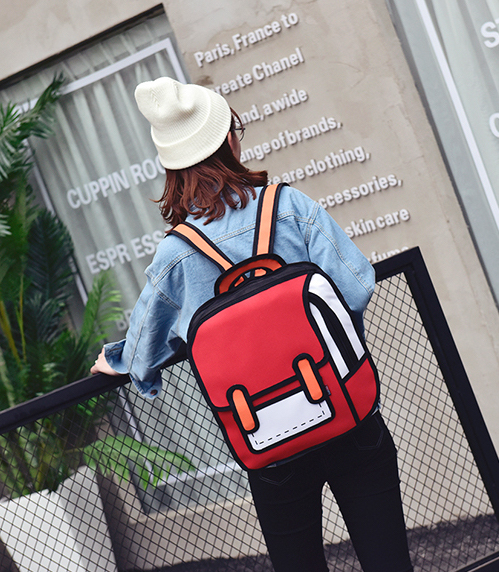 ST-634 Cartoon Backpack Red