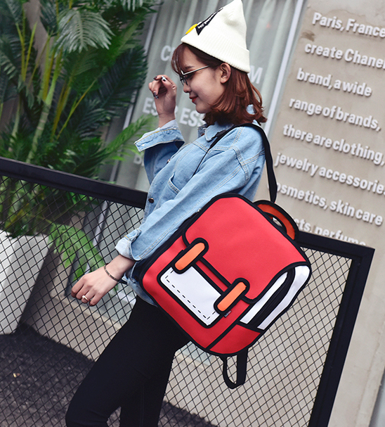 ST-634 Cartoon Backpack Red