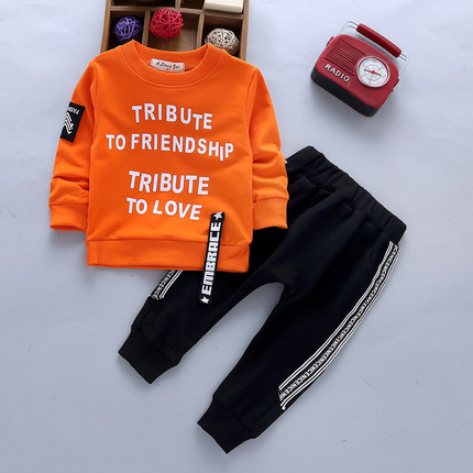 ST-638 Kids Top & Pant Set Orange