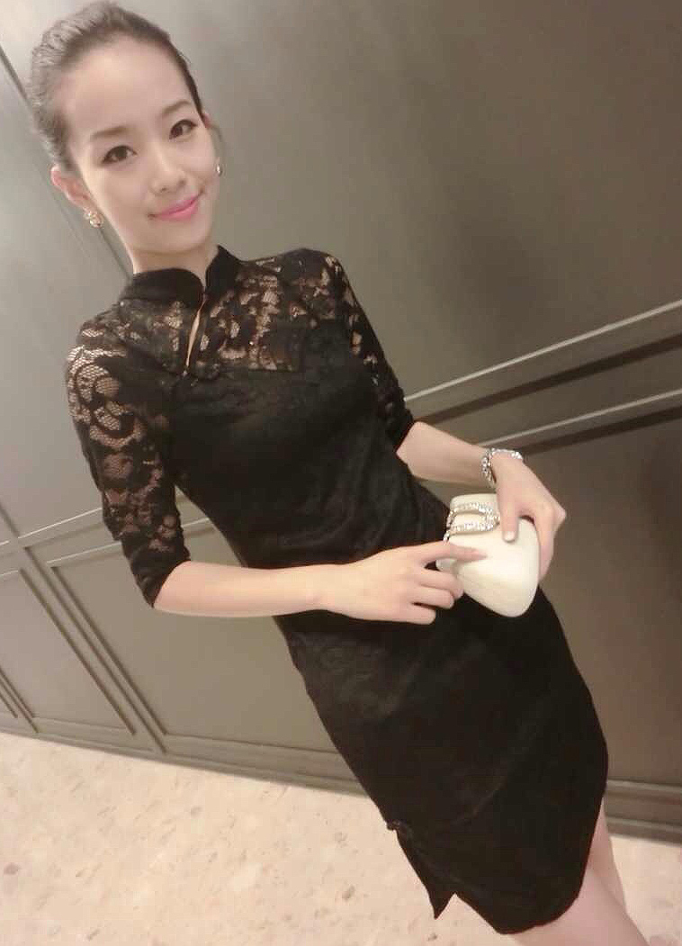 ST-663 Stylish Cheongsam Black