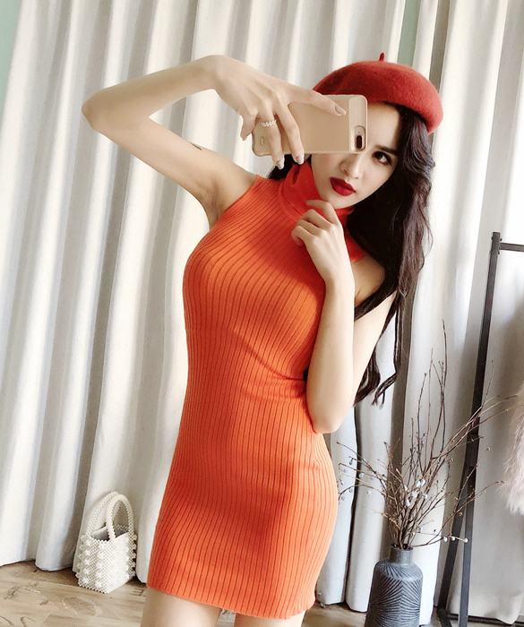 ZL709 Sexy Dress Orange