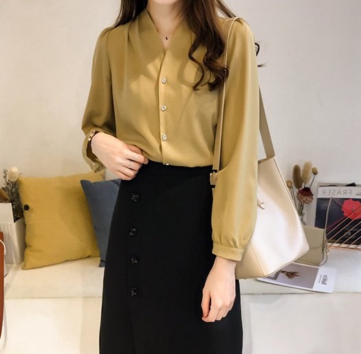 ZL715 Trendy Blouse Yellow