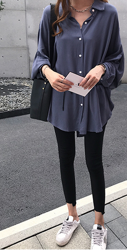 FF-135 Fashion Long Top Dark Grey