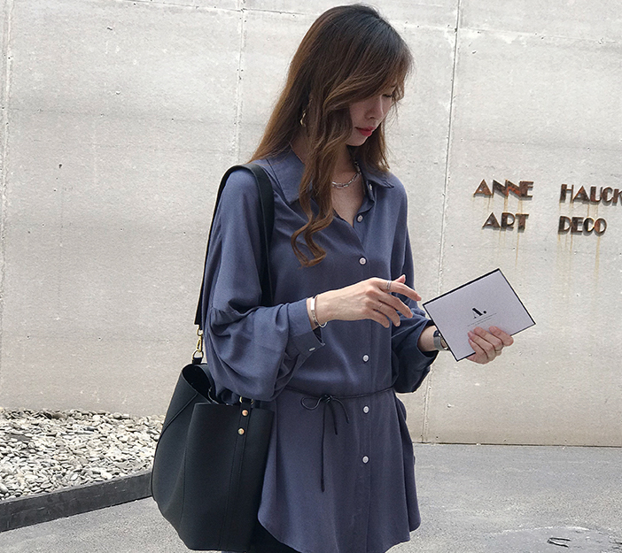 FF-135 Fashion Long Top Dark Grey