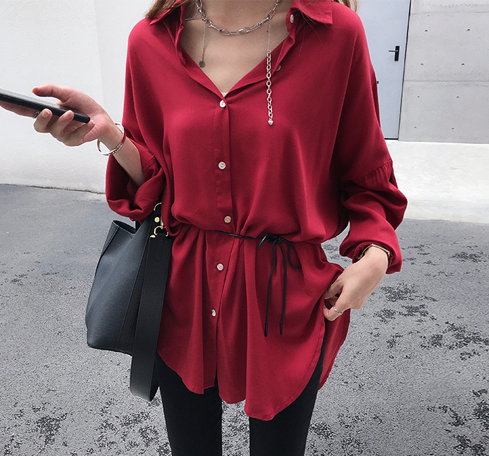 FF-135 Fashion Long Top Red
