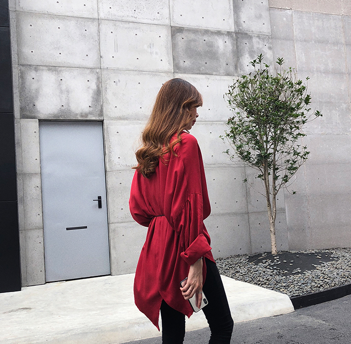 FF-135 Fashion Long Top Red