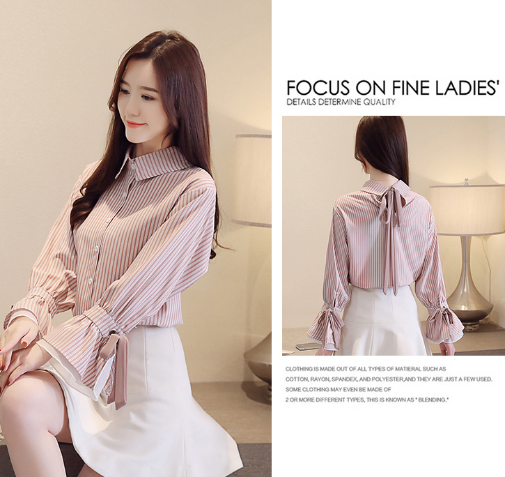 FF-141 Charming Stripe OL Top Pink
