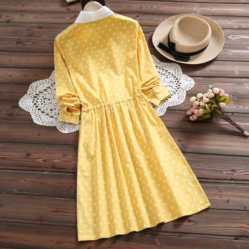 FF-143 Sweet Polka Dot Dress Yellow