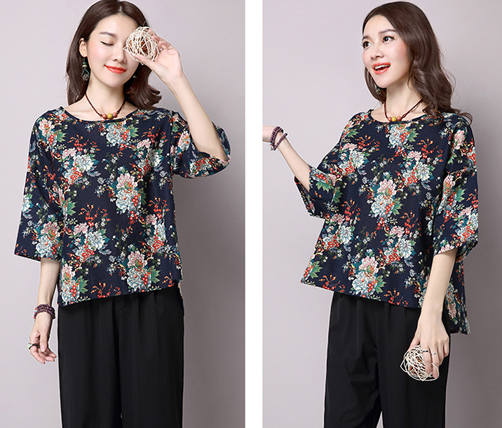 ST-666 Fashion Blouse Dark Blue
