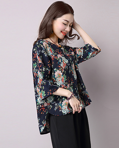 ST-666 Fashion Blouse Dark Blue