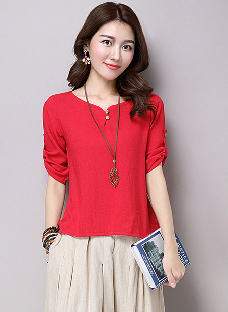ST-668 Charming Top Red