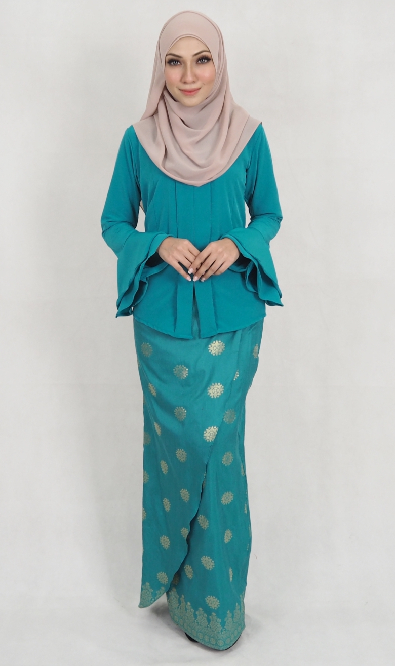 SW5137 Pretty Baju Kurung Dark Green