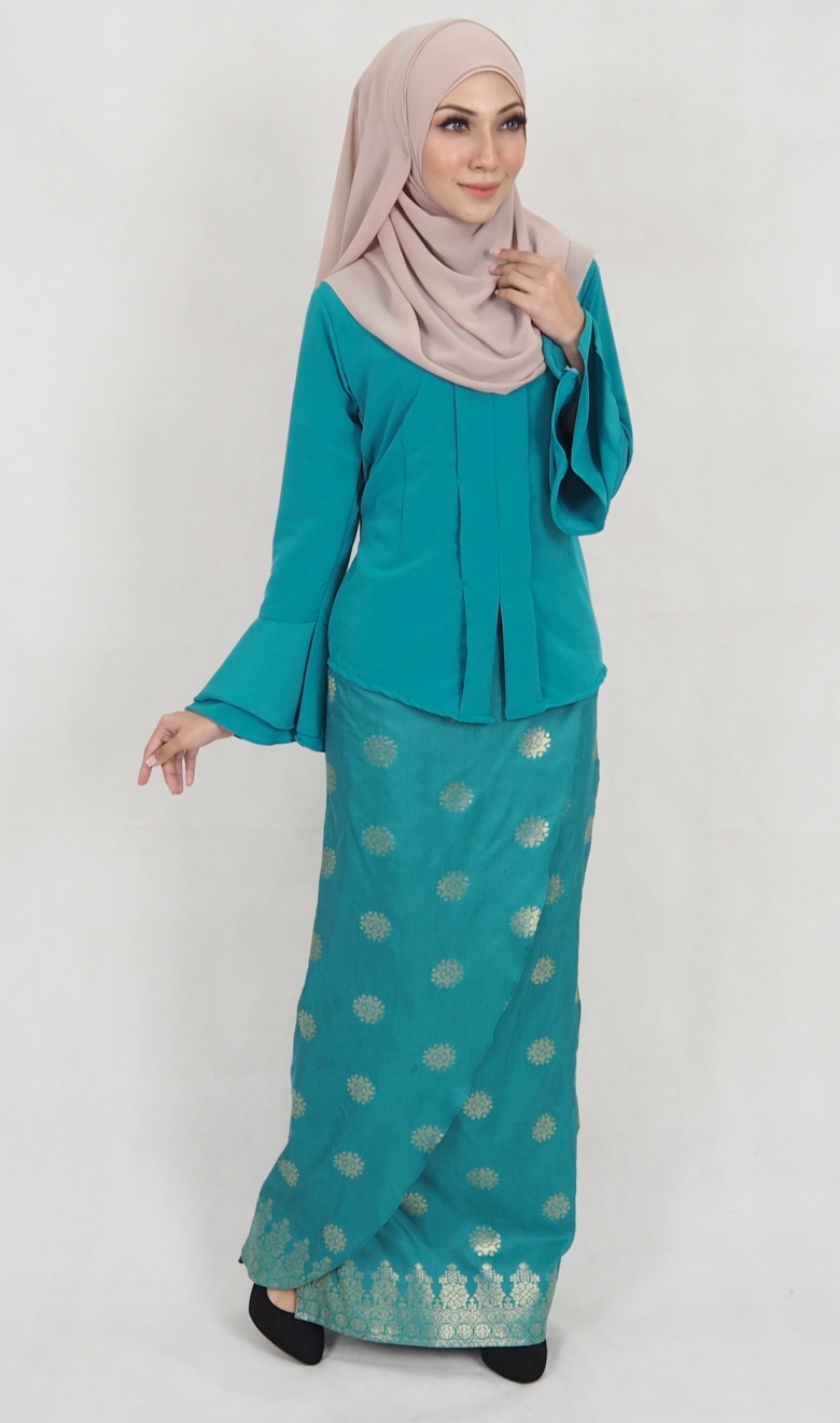 SW5137 Pretty Baju Kurung Dark Green
