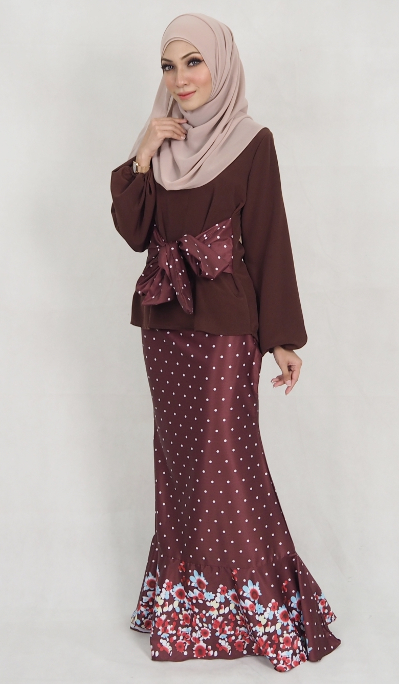 SW5142 Stylish Baju Kurung Dark Brown