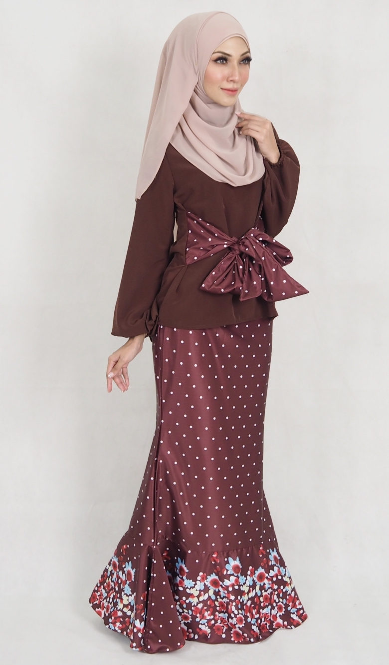 SW5142 Stylish Baju Kurung Dark Brown