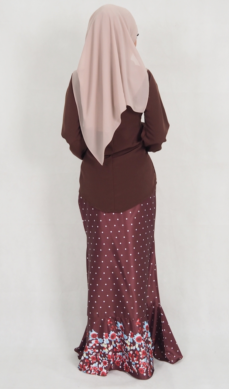 SW5142 Stylish Baju Kurung Dark Brown