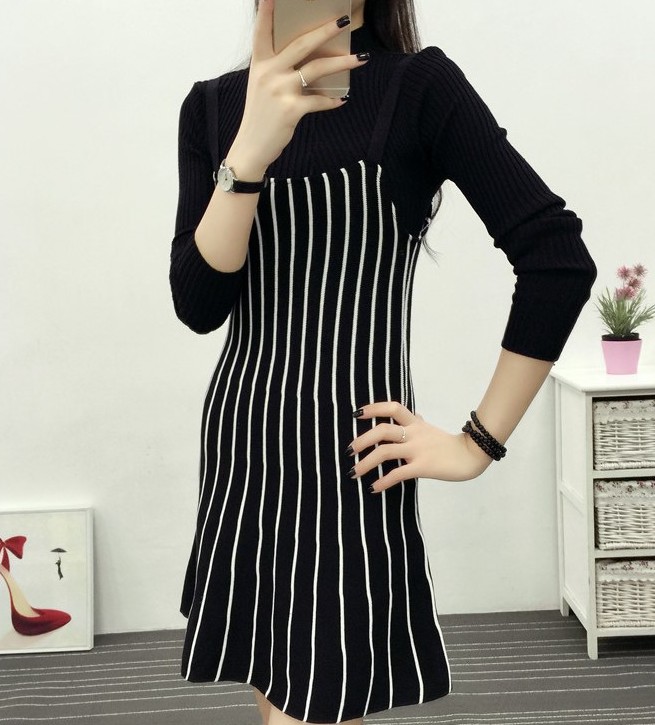 ZL735 Trendy Strap Dress Black