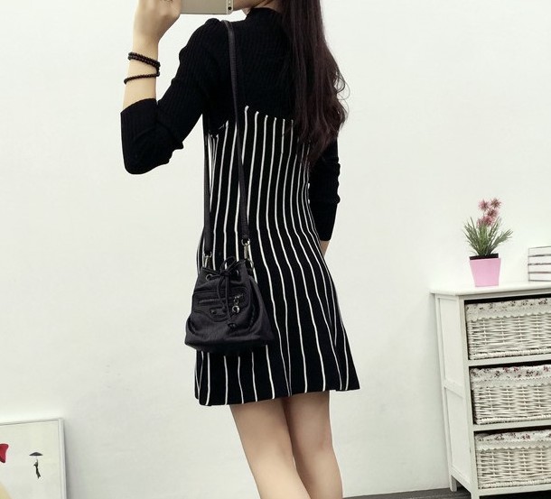 ZL735 Trendy Strap Dress Black