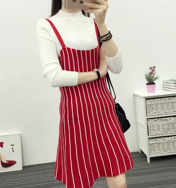 ZL735 Trendy Strap Dress Red