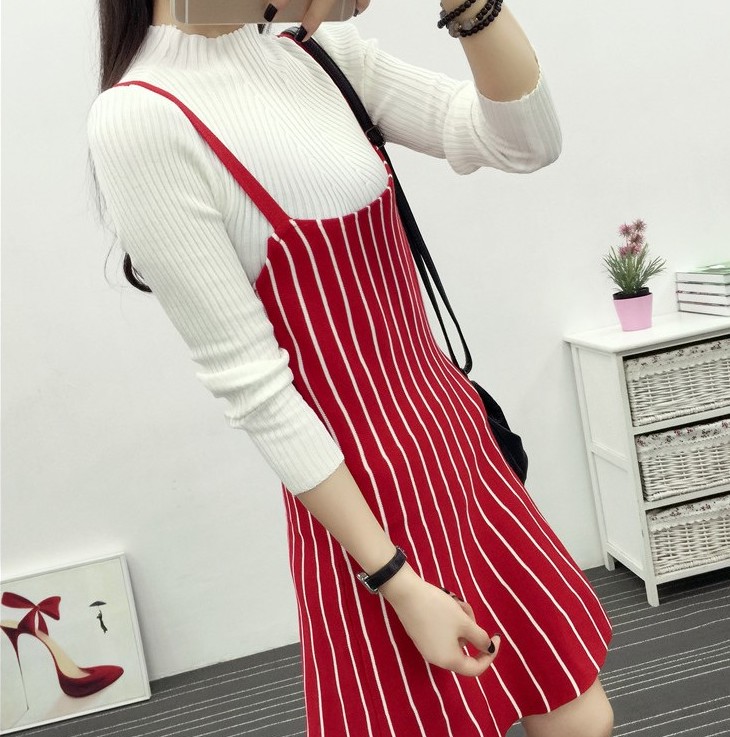 ZL735 Trendy Strap Dress Red
