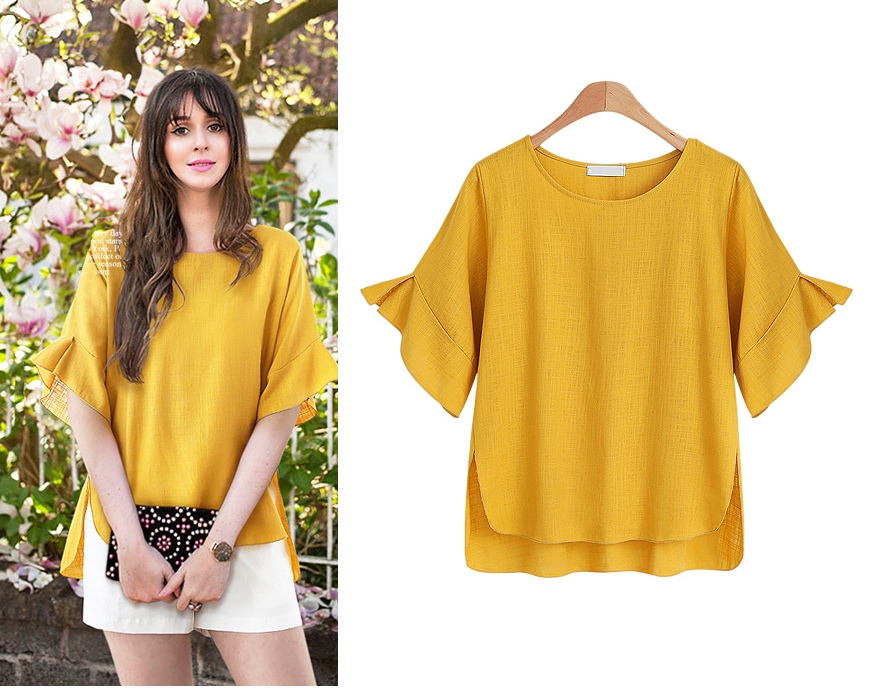 ZL748 Charming Top Yellow