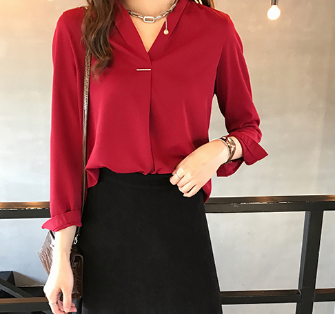 ZL751 Pretty Blouse Red