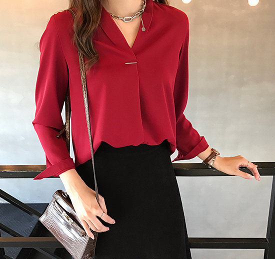 ZL751 Pretty Blouse Red
